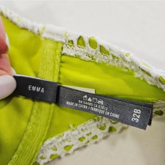 Aerie Emma Crochet Lace Overlay Push-Up Halter Padded Bikini Swimsuit Set 32B - Picture 5 of 12